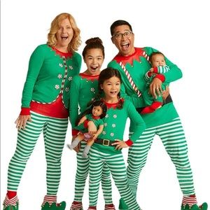 LITTLE HANDS Women’s Elf Candy Cane Green Pajamas